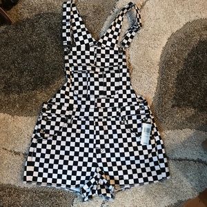 Checkered Overall Shorts Size 7